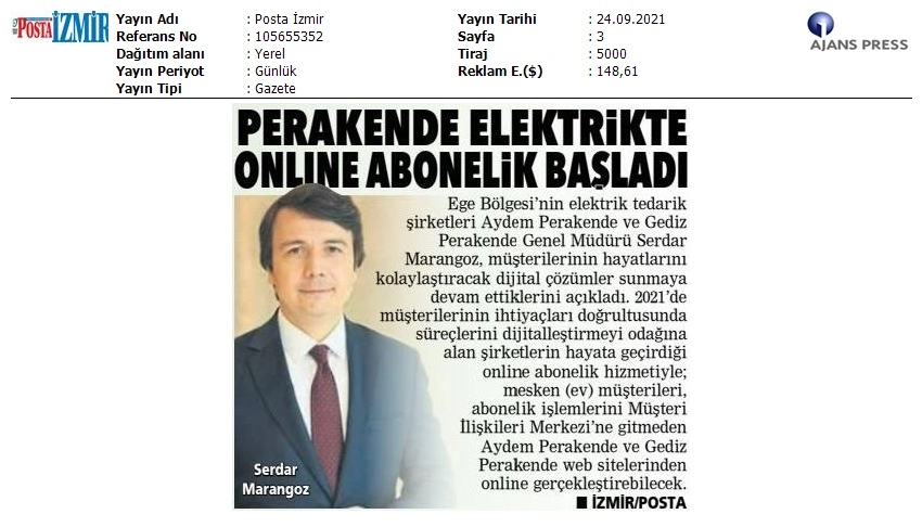 Aydem Perakende ve Gediz Perakende’de Online Abonelik Dönemi Başladı!